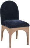 Waldorf Dining Chair - Elegant Chenille Fabric Arm Chair with Solid Ash Wood and Natural Finish