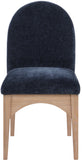 Waldorf Dining Chair - Elegant Chenille Fabric Arm Chair with Solid Ash Wood and Natural Finish