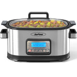 11-in-1 Multi Slow Cooker Roaster Oven, 6.5QT Sliver Digital