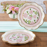 Pink Tea Time Whimsy 9 in. Premium Paper Plates (Set of 16)