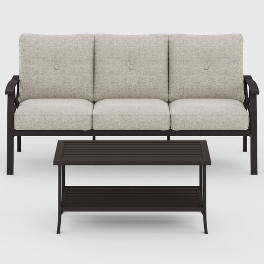 2 Piece Patio Conversation Set with Coffee Table