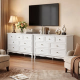 7 Drawer Dresser with Solid Wood Legs