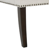 49.5" Low Back Flared Arms Upholstered Bench, Cream
