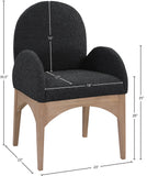 Waldorf Elegant Boucle Fabric Dining Arm Chair - Luxurious Comfort with Solid Ash Wood Frame