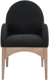 Waldorf Elegant Boucle Fabric Dining Arm Chair - Luxurious Comfort with Solid Ash Wood Frame