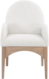 Waldorf Elegant Boucle Fabric Dining Arm Chair - Luxurious Comfort with Solid Ash Wood Frame