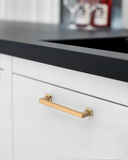 DESIGN3818 Brushed Brass Cabinet Pulls for White Cabinets | Modern Organic Pull, 3.75"