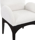 Waldorf Boucle Fabric Dining Arm Chair - Elegant Solid Ash Wood Design for Cozy Dining Experiences