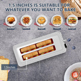 Plum Chef 4-Slice Extra Wide Long Slot Toaster (Silver, 1350W) - Stainless Steel, Removable Crumb Tray, 6 Browning Settings & Bagel/Defrost/Reheat Functions