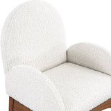 Waldorf Elegant Boucle Fabric Dining Arm Chair with Solid Ash Wood Frame for Stylish Comfort