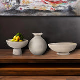 Textured Blanton Taupe Round Bowl