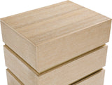 Zaylan Night Stand - Elegant Oak Veneer Design with Brushed Brass Accents for a Chic Bedroom Look