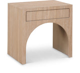 August Nightstand - Elegant Mid Century Design with Push-to-Open Drawer for Stylish Bedroom Storage