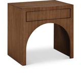 August Nightstand - Elegant Mid Century Design with Push-to-Open Drawer for Stylish Bedroom Storage
