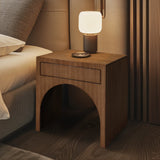 August Nightstand - Elegant Mid Century Design with Push-to-Open Drawer for Stylish Bedroom Storage