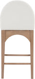 Waldorf Stool - Elegant Art Deco Chenille Fabric Counter Height Stool with Solid Ash Wood Design