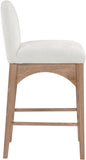 Waldorf Stool - Elegant Art Deco Chenille Fabric Counter Height Stool with Solid Ash Wood Design