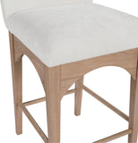 Waldorf Stool - Elegant Art Deco Chenille Fabric Counter Height Stool with Solid Ash Wood Design