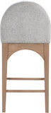 Waldorf Stool - Elegant Art Deco Chenille Fabric Counter Height Stool with Solid Ash Wood Design