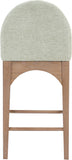 Waldorf Stool - Elegant Art Deco Chenille Fabric Counter Height Stool with Solid Ash Wood Design