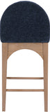 Waldorf Stool - Elegant Art Deco Chenille Fabric Counter Height Stool with Solid Ash Wood Design