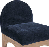 Waldorf Stool - Elegant Art Deco Chenille Fabric Counter Height Stool with Solid Ash Wood Design