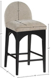 Waldorf Stool - Elegant Chenille Fabric Counter Height Stool with Solid Ash Wood and Black Finish