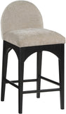 Waldorf Stool - Elegant Chenille Fabric Counter Height Stool with Solid Ash Wood and Black Finish