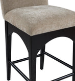 Waldorf Stool - Elegant Chenille Fabric Counter Height Stool with Solid Ash Wood and Black Finish