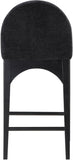 Waldorf Stool - Elegant Chenille Fabric Counter Height Stool with Solid Ash Wood and Black Finish
