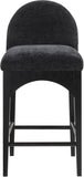 Waldorf Stool - Elegant Chenille Fabric Counter Height Stool with Solid Ash Wood and Black Finish