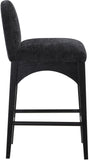 Waldorf Stool - Elegant Chenille Fabric Counter Height Stool with Solid Ash Wood and Black Finish