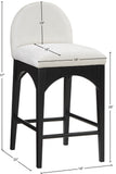 Waldorf Stool - Elegant Chenille Fabric Counter Height Stool with Solid Ash Wood and Black Finish