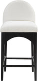 Waldorf Stool - Elegant Chenille Fabric Counter Height Stool with Solid Ash Wood and Black Finish