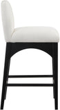 Waldorf Stool - Elegant Chenille Fabric Counter Height Stool with Solid Ash Wood and Black Finish