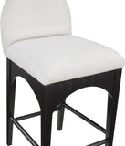 Waldorf Stool - Elegant Chenille Fabric Counter Height Stool with Solid Ash Wood and Black Finish