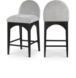 Waldorf Stool - Elegant Chenille Fabric Counter Height Stool with Solid Ash Wood and Black Finish