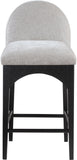 Waldorf Stool - Elegant Chenille Fabric Counter Height Stool with Solid Ash Wood and Black Finish