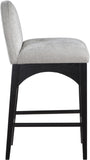 Waldorf Stool - Elegant Chenille Fabric Counter Height Stool with Solid Ash Wood and Black Finish
