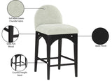 Waldorf Stool - Elegant Chenille Fabric Counter Height Stool with Solid Ash Wood and Black Finish