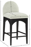 Waldorf Stool - Elegant Chenille Fabric Counter Height Stool with Solid Ash Wood and Black Finish