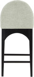 Waldorf Stool - Elegant Chenille Fabric Counter Height Stool with Solid Ash Wood and Black Finish