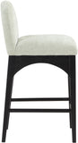 Waldorf Stool - Elegant Chenille Fabric Counter Height Stool with Solid Ash Wood and Black Finish