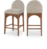 Waldorf Stool - Elegant Art Deco Design with Soft Chenille Upholstery and Solid Ash Wood Frame