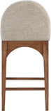 Waldorf Stool - Elegant Art Deco Design with Soft Chenille Upholstery and Solid Ash Wood Frame