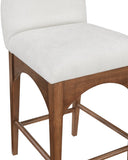 Waldorf Stool - Elegant Art Deco Design with Soft Chenille Upholstery and Solid Ash Wood Frame