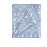 Cotton Flannel Winter Sheet Set, Winter Forest Blue