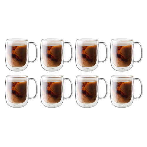 ZWILLING Sorrento Plus 8-pc Double-Wall Glass Coffee Mug Set