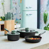 BergHOFF Forest Non-stick Cast Aluminum Saucepan 7", 2.1qt. With Glass Lid