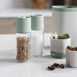 BergHOFF Balance Glass 2Pc Covered Grinder and Shaker Set, Recycled Material